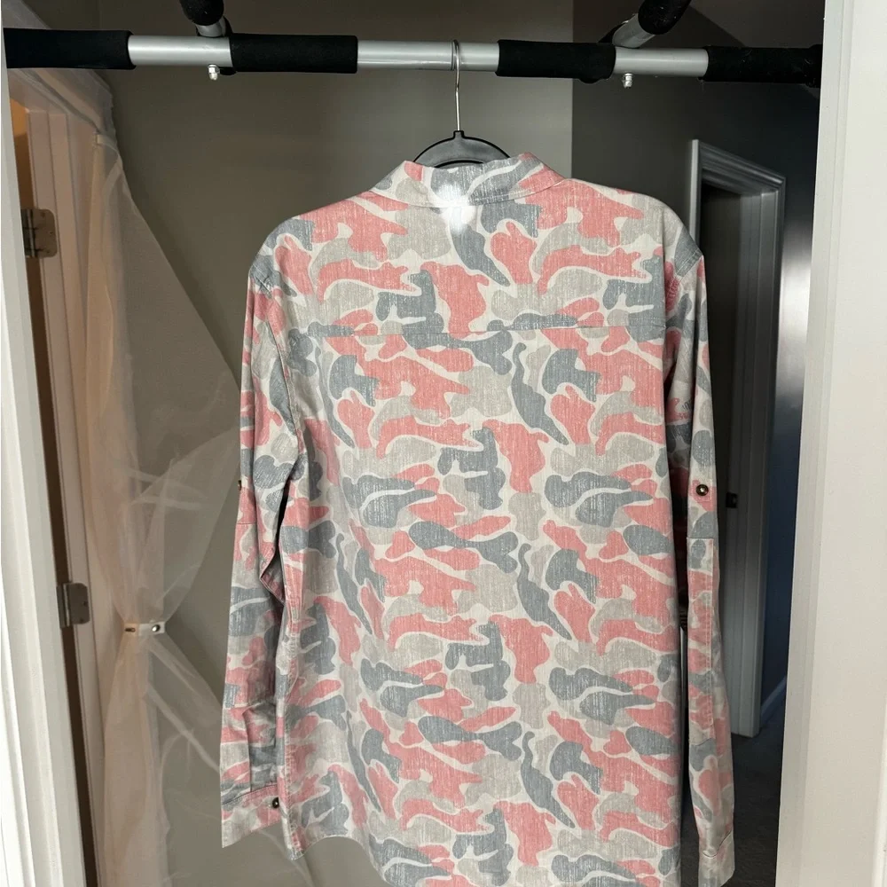 Marsh Wear Light red and Gray Camouflage Button-Up Shirt - Picture 6 of 6